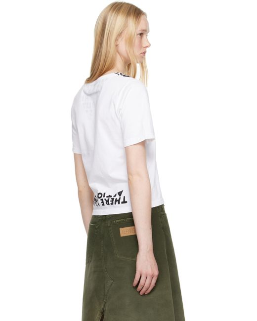 MM6 by Maison Martin Margiela ホワイト Sida Vネック プリント