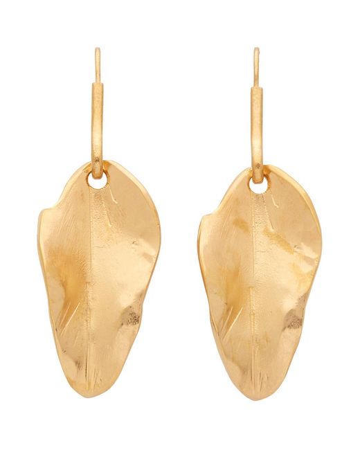 Marni Metallic Nature Leaf-shaped Pendant Earrings