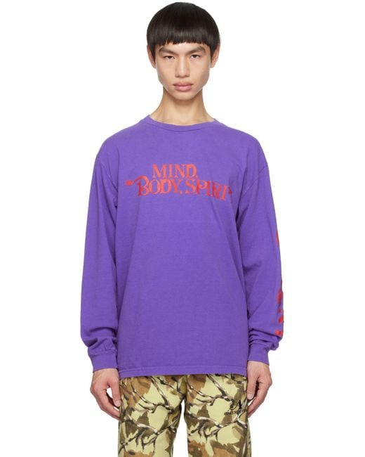 AWAKE NY Purple 'mind, Body, Spirit' Long Sleeve T-shirt for men
