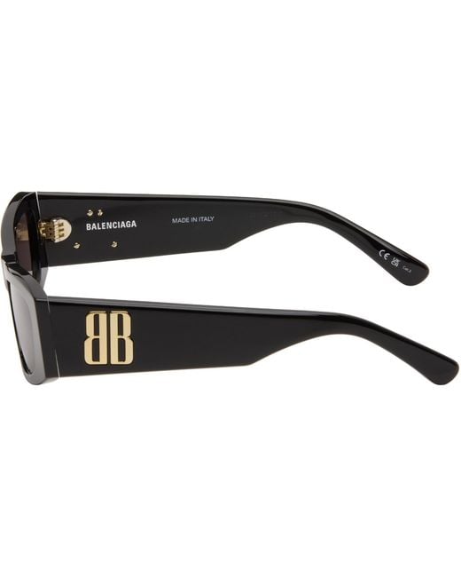 Balenciaga Black Nano Rectangle Af Sunglasses