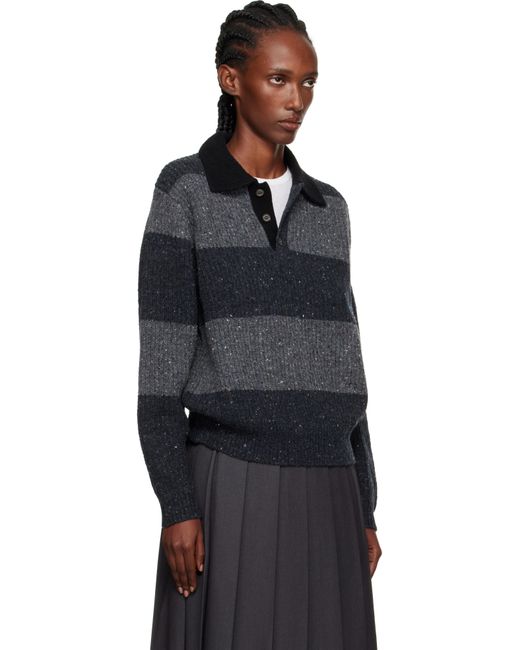DUNST グレー Chunky ラガーシャツ Black