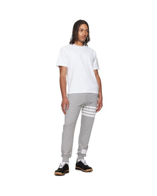 Thom Browne Gray Classic Loopback 4-Bar Sweatpants for men