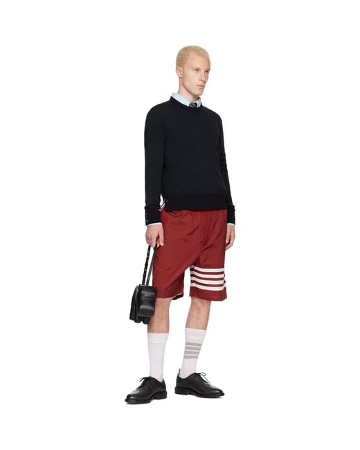 Thom Browne Black Thom E Ottoman Milano Stitch 4-bar Bomber Sweater for men