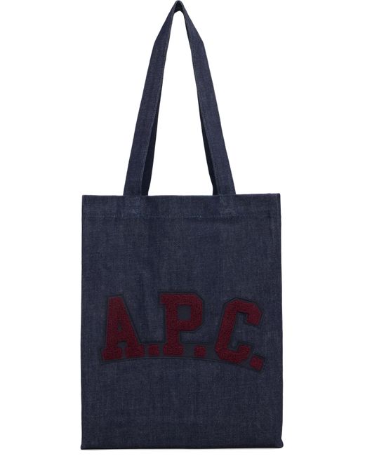 Cabas Bleu Marine À Écusson À Logo A.P.C. en coloris Blue