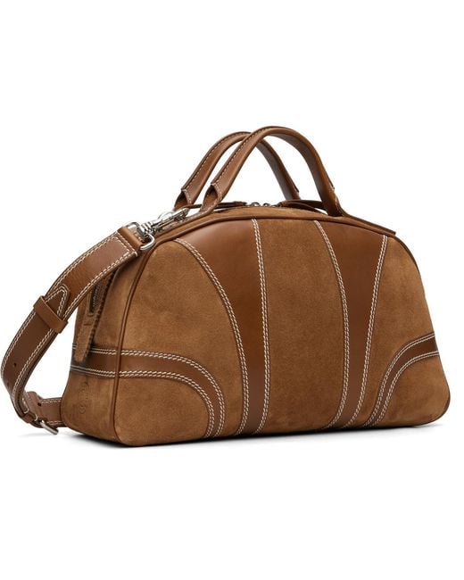 Dries Van Noten Brown Tan Suede Duffle Bag for men