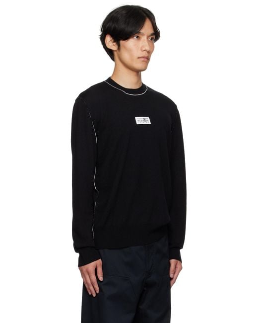 MM6 by Maison Martin Margiela Black Wool Sweater for men