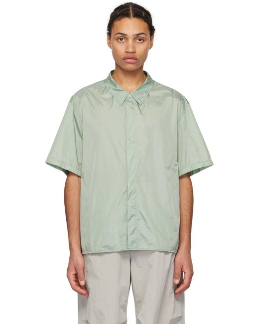 Amomento Green Spread Collar Shirt for men