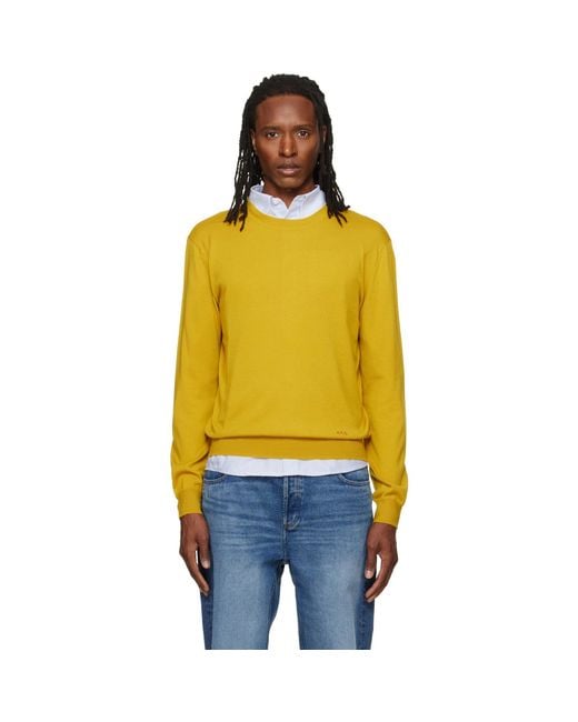A.P.C. Yellow Wool Sweater for men