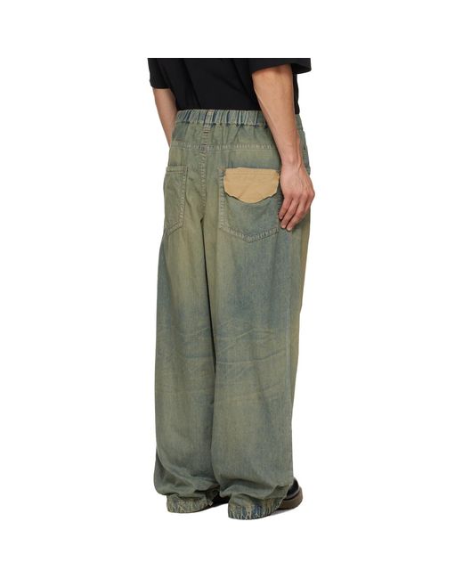 Maison Mihara Yasuhiro Green Light Wide Jeans for men