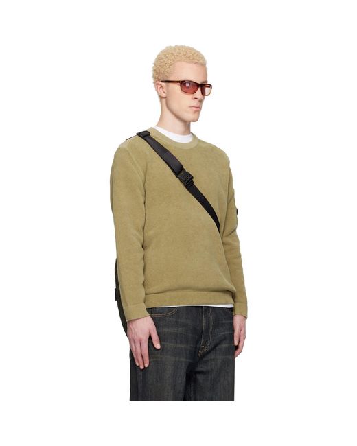 C P Company Multicolor Cotton Chenille Crewneck Lens Sweater for men