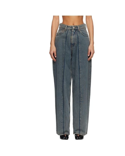 MM6 by Maison Margiela Blue Wide-Leg Jeans