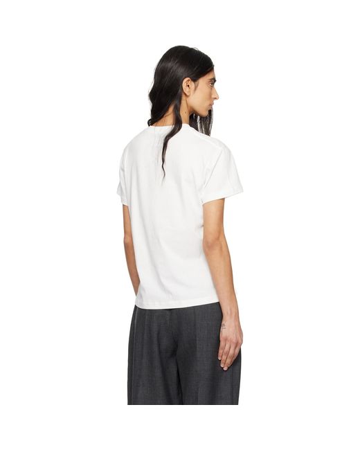 Studio Nicholson White Off- Marine T-Shirt
