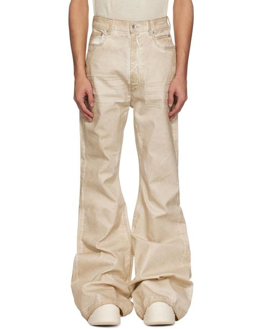 Rick Owens Natural Hollywood Bolan Bootcut Jeans for men
