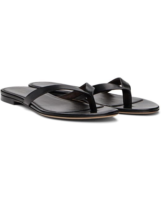 The Row Black Sacha Flip-Flops