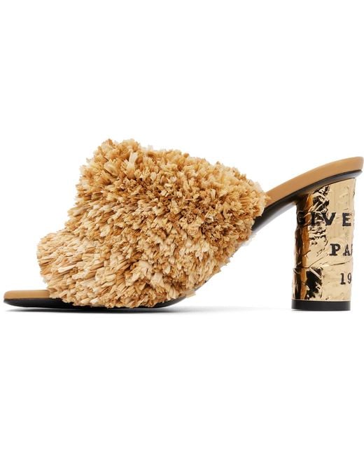Givenchy Brown Tape Heeled Mule Sandals