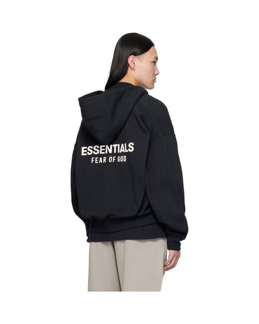 Fear Of God Black Classic Zip-Up Hoodie for men