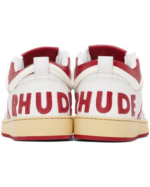 Rhude Black White & Red Rhecess Low Sneakers for men