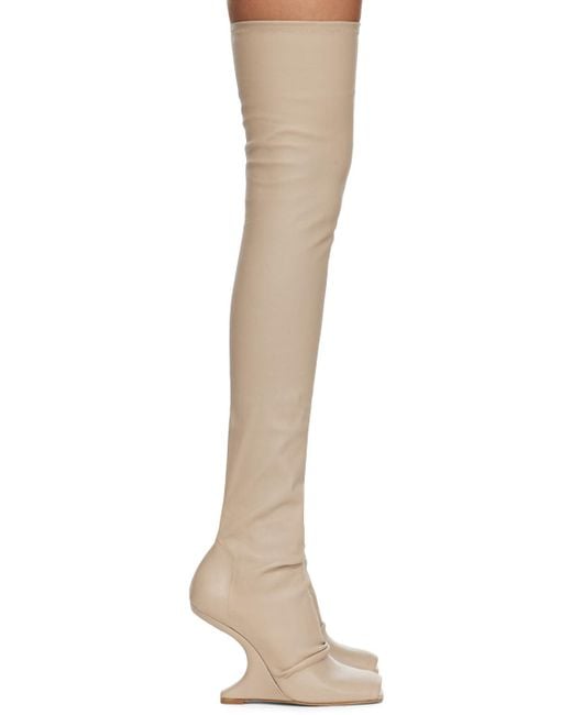 Rick Owens Black Cantilever 11 Thigh High Boots