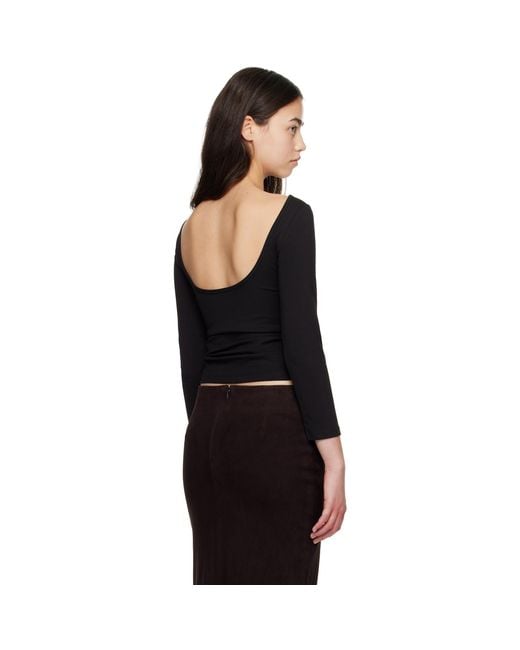 St. Agni Black Soft Jersey Ballerina Long Sleeve T-Shirt