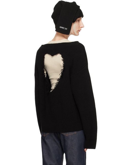 Pull Noir À Découpe En Forme De Cœur Effilochée OPEN YY en coloris Black