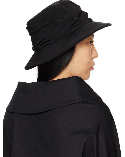 Chapeau noir en crêpe de chine à fronces Y's Yohji Yamamoto en coloris Black