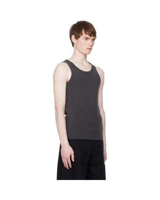 Entire studios Black Rib Tank Top for men