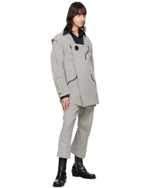 Pantalon noir et blanc à plis KOZABURO pour homme en coloris Black