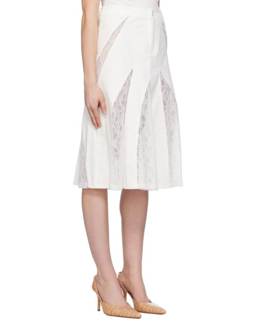 Miaou White Anita Midi Skirt