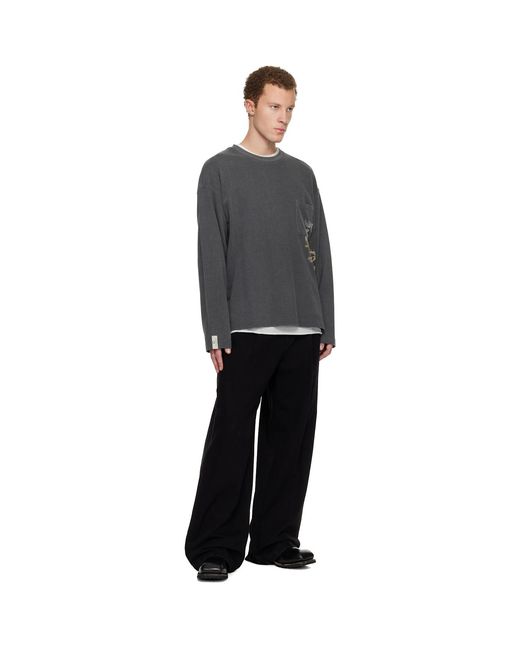 Wooyoungmi Black Minhwa Logo Long Sleeve T-Shirt for men