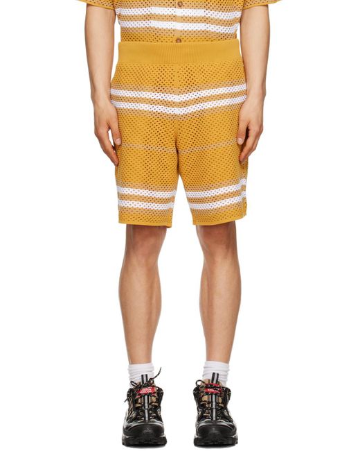Burberry Yellow Striped Shorts for men
