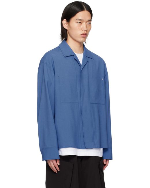 Chemise bleue à boutons-pression Wooyoungmi pour homme en coloris Blue