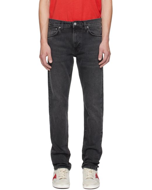 Nudie Jeans Black Lean Dean Jeans for men