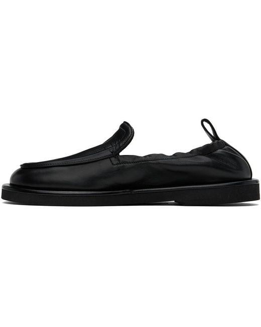 【関税込み】Studio Nicholson ブラック Donovan ローファー Studio Nicholson Men's Donovan Elastic Back Loafer in Black