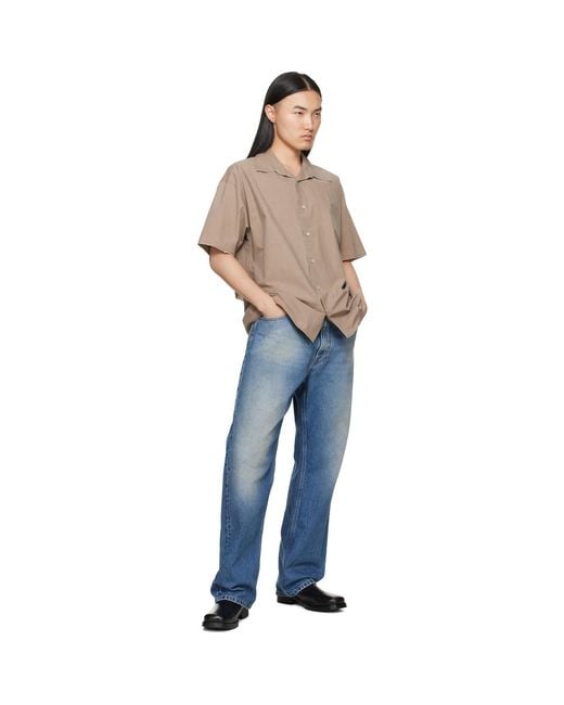 MM6 by Maison Margiela Gray Taupe Short-Sleeved Shirt for men