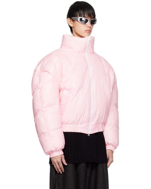 Chenpeng Pink Superstar Reversible Down Jacket for men