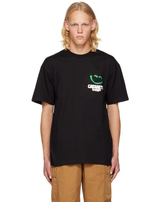 Carhartt WIP Black Happy Script T-shirt for men