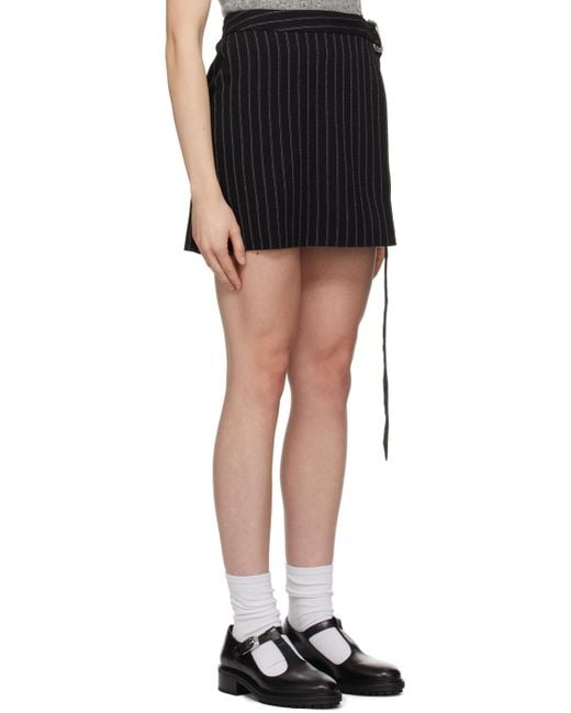AMI Black Stripes Miniskirt