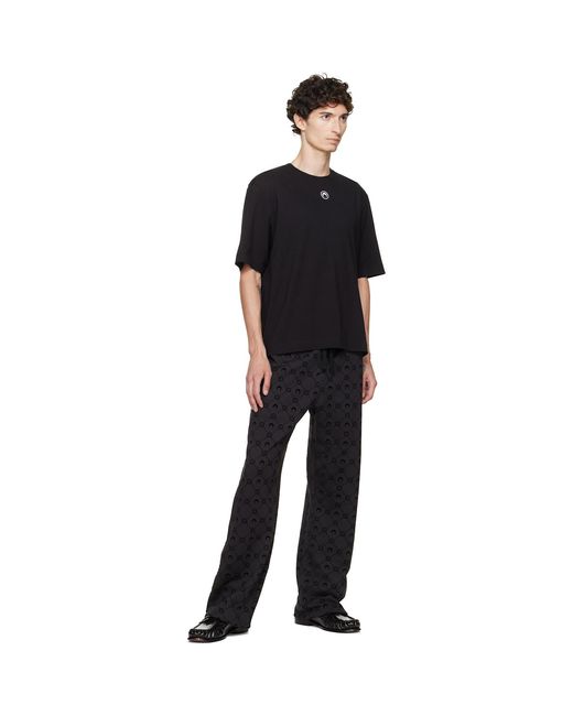 MARINE SERRE Black Moon Logo Jersey Loose Fit T-Shirt for men