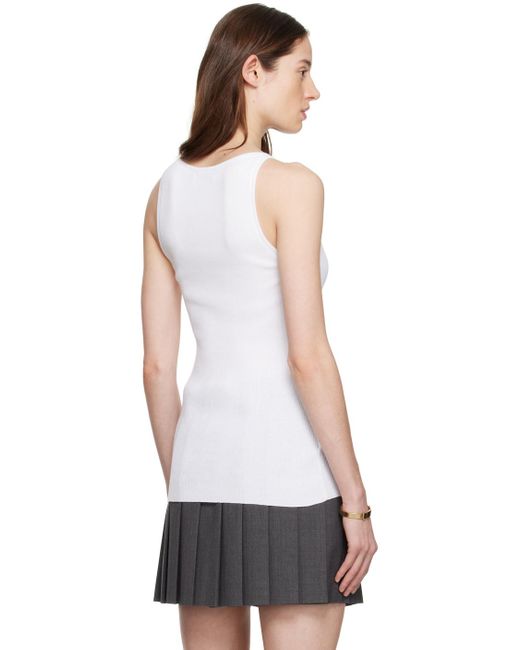 Miu Miu White Embroide Tank Top