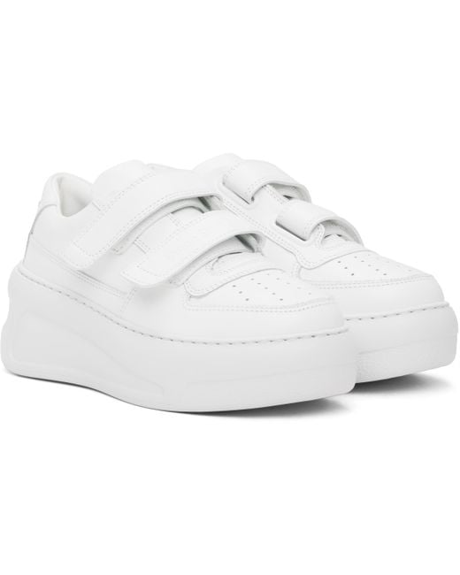 Acne Black Velcro Strap Platform Sneakers