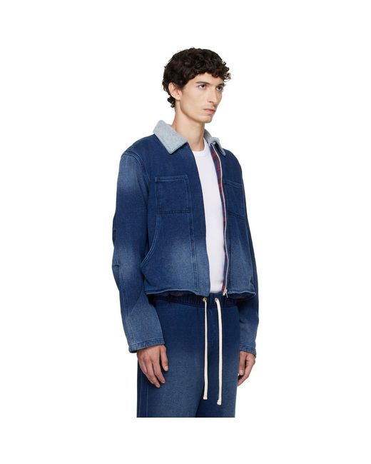 Les Tien Blue Heavyweight Utility Jacket for men