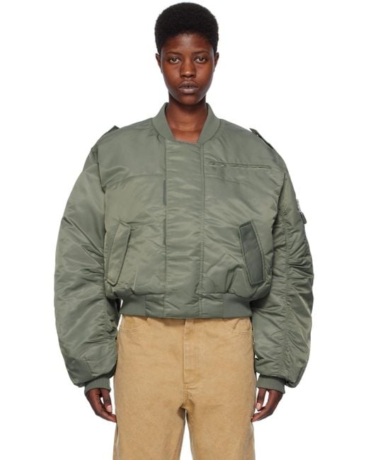 Entire studios Green Khaki A-2 Bomber Jacket