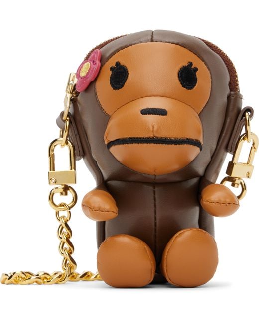 A Bathing Ape Brown Milo Friends Mini Shoulder Bag