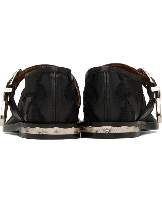 Toga ブラック メッシュ＆レザー スリッポン Black