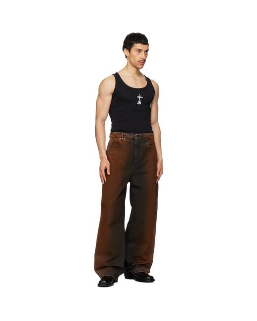 Egonlab Brown Overscaled Jeans for men