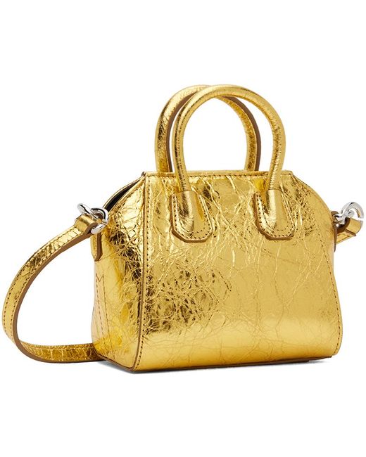 Givenchy Metallic Gold Micro Antigona Bag