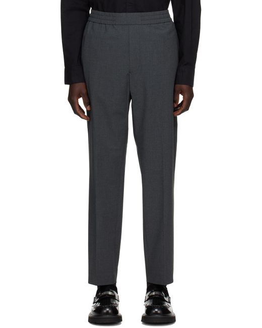 Calvin Klein Black Gray Slim-fit Trousers for men