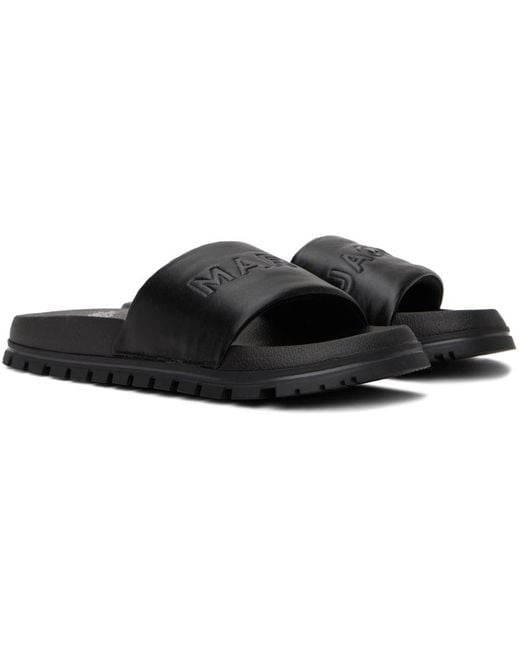 Marc Jacobs Black 'the Leather Slide' Sandals