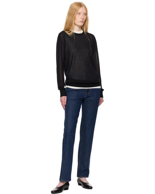 Totême Black Long-Sleeve Knit T-Shirt