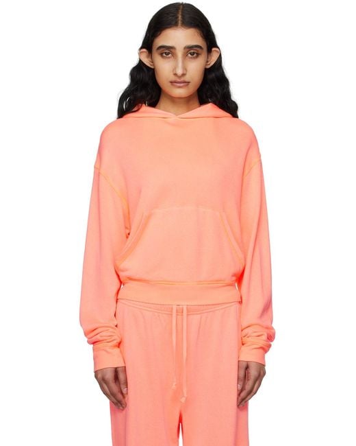 Skims Orange Long-Sleeved Hooded Hoodie